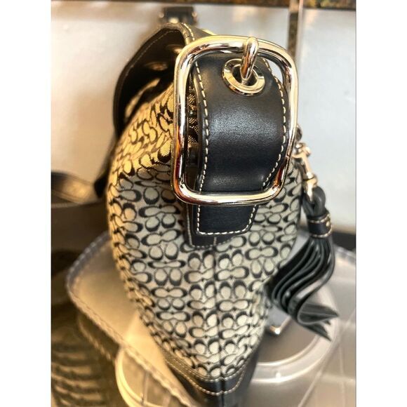 Coach F10417 Vintage Jacquard & Leather Slim Convertible Crossbody/Shoulder Bag - Picture 3 of 11